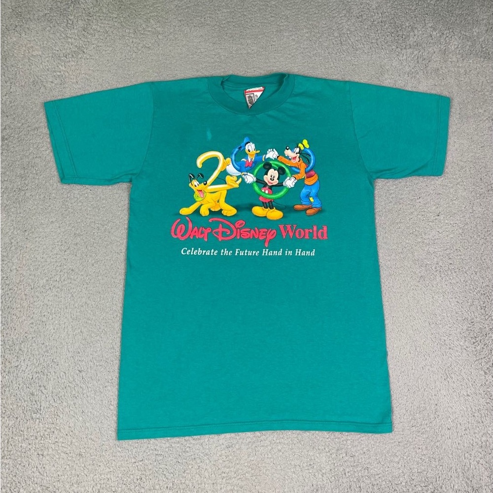 Vintage Y2K Teal Walt Disney World T-shirt